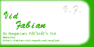 vid fabian business card